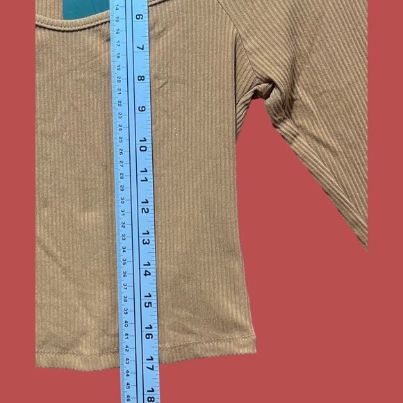 Wild Fable - Women's Long Sleeve Sweetheart Neck Shirt - Brown - Extra Small - Picture 6 of 13